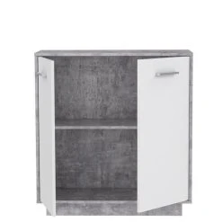 CSTORE PILVI Meuble De Rangement 2 Portes - Blanc Et Béton Gris Clair - L 82... -SoBuy Shop pilvi meuble de rangement 2 portes blanc et beton gris clair l 829 x p 342 x h 881 cm 11554688 30303918 1140x1140