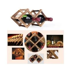 Wewoo Rangement De Cuisine 10 Bouteilles Racks Support à Vin Pliable Porte-... -SoBuy Shop porte bouteilles pliable pour bouteilles de vin avec support a vin en bois 2