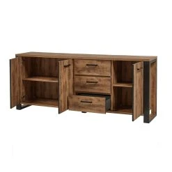 NOUVOMEUBLE Buffet Industriel Couleur Bois Foncé ONNIX -SoBuy Shop salle a manger bois industrielle zd5 z