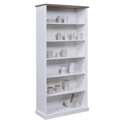 Altobuy SOCOA - Bibliothèque 6 Niches Bois Massif Vernis Sepia Et Blanc -SoBuy Shop socoa bibliotheque 6 niches bois massif vernis sepia et blanc 14085972 39139158 1140x1140