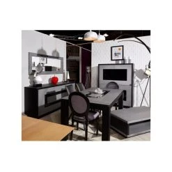 BOBOCHIC Vitrine 4 Portes Meteor Gris Argent & Noir -SoBuy Shop table basse design meteor gris argent noir