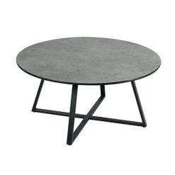 MES Table Basse Ronde 85x40 Cm Gris Et Anthracite - VOLDA