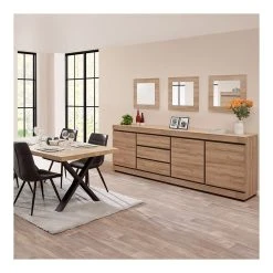 NOUVOMEUBLE Enfilade 250 Cm Contemporaine Couleur Bois Clair MARLON -SoBuy Shop table salle a manger bois clair zd2 z c4 c219