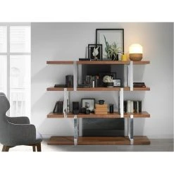 Angel Cerda Etagère En Bois Et Verre Noir -SoBuy Shop tagere 4 niveaux en bois lucia 180cm noyer 10462990 839674 4 1140x1140