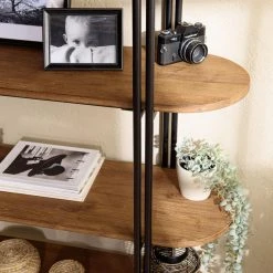 MACABANE Étagère 4 Niveaux Open Space En Teck Recyclé Coins Arrondis -SoBuy Shop tagere 4 niveaux open space en teck recycle coins arrondis 501538 7 1140x1140