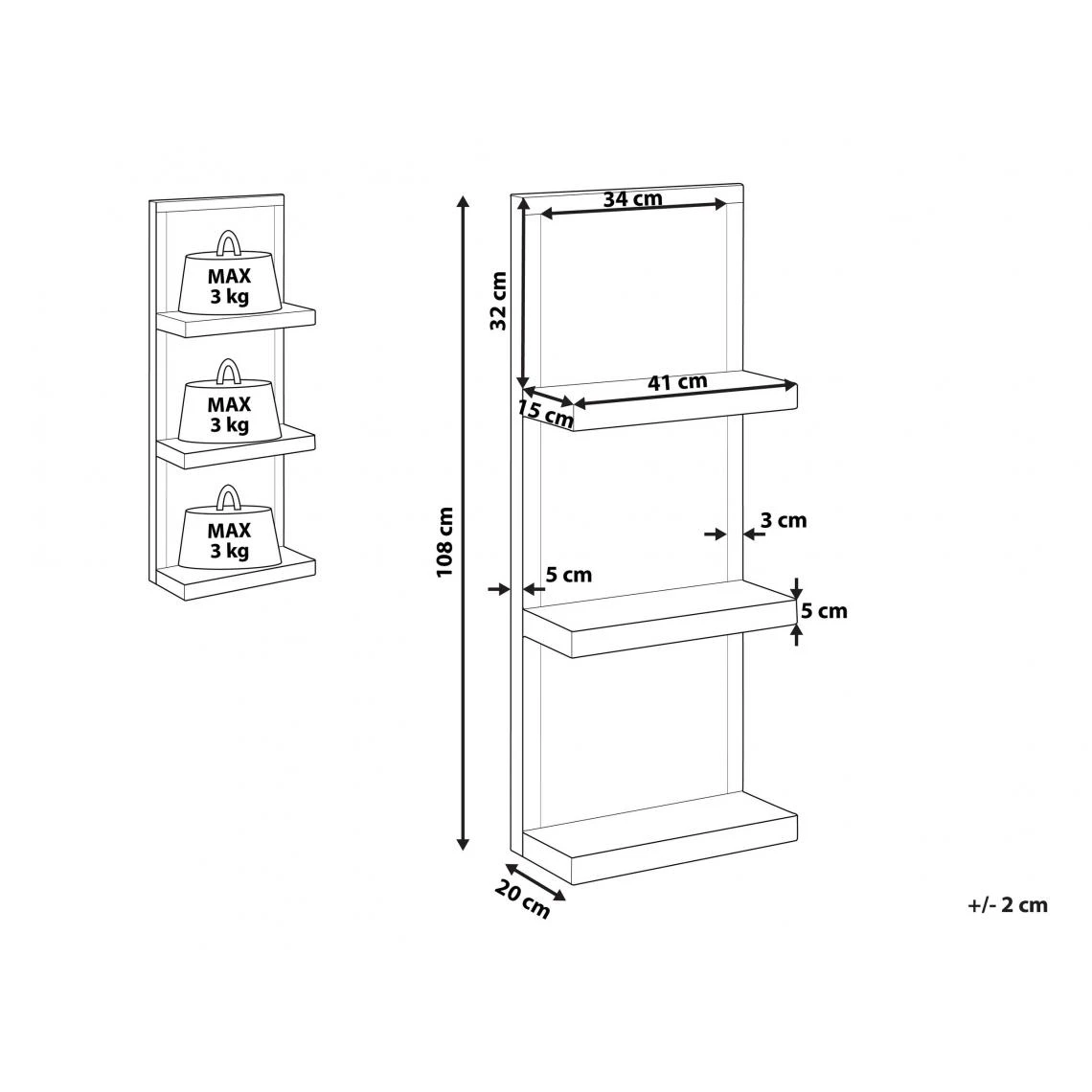 Beliani Étagère De Salle De Bain Effet Miroir GAONA 4 Beliani Étagère De Salle De Bain Effet Miroir GAONA – Image 2