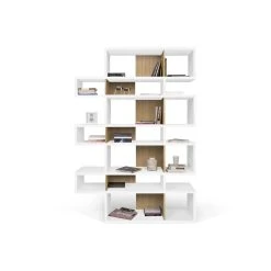 Bibliothèque LONDON 003 - Blanc Laqué Chêne Naturel - TEMAHOME -SoBuy Shop temahome tagere bibliotheque london 3 blanc mat et chene 11340322 29626164 1140x1140