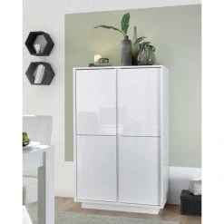 Tousmesmeubles Vaisselier 4 Portes Blanc Laqué Brillant - BURANO -SoBuy Shop vaisselier 4 portes blanc laque brillant burano 9253489 24157541 1140x1140