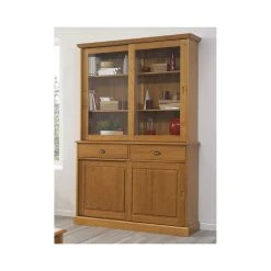 Beaux Meubles Pas Chers Vaisselier - Bibliothèque Pin Massif 4 Portes Coulissantes -SoBuy Shop vaisselier bibliotheque pin massif 4 portes coulissantes 1