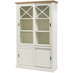 NOUVOMEUBLE Vaisselier Blanc Et Acacia Naturel Contemporain HANNA 8 NOUVOMEUBLE Vaisselier Blanc Et Acacia Naturel Contemporain HANNA -SoBuy Shop vaisselier blanc et acacia naturel contemporain hanna 13773034 38058370 1140x1140