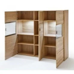 Pegane Vaisselier Coloris Chêne Grandson - Longueur 154 X Hauteur 139 X Prof...