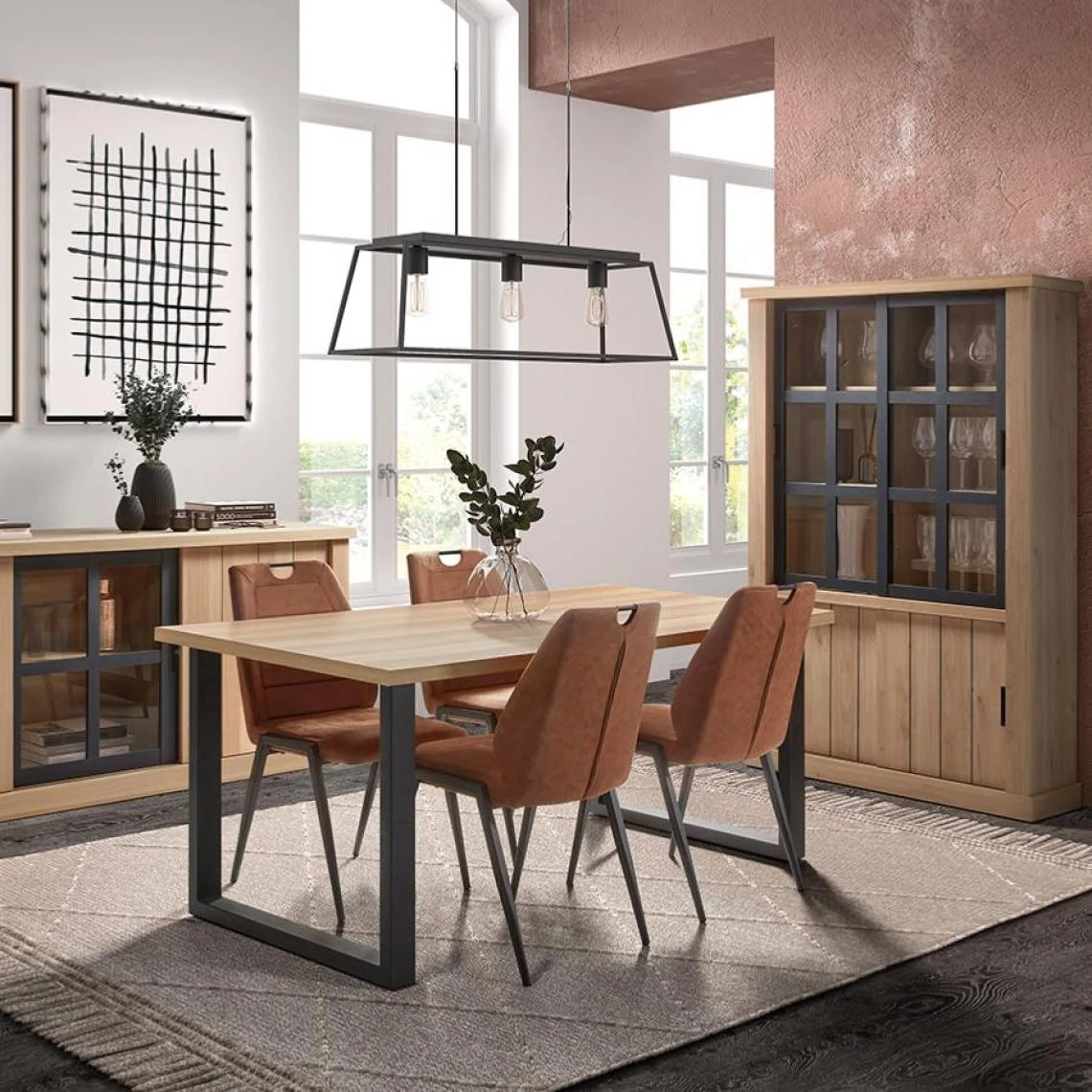 NOUVOMEUBLE Vaisselier Industriel Couleur Bois Clair JUMPER 5 NOUVOMEUBLE Vaisselier Industriel Couleur Bois Clair JUMPER – Image 3