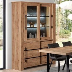 NOUVOMEUBLE Vaisselier LED Contemporain Couleur Chêne Doré OTTOWA -SoBuy Shop vaisselier led contemporain couleur chene dore ottowa 12778974 34338666 1140x1140