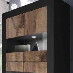 NOUVOMEUBLE Vaisselier Moderne Couleur Bois Et Noir FOCIA 4 -SoBuy Shop vaisselier moderne couleur bois et noir focia 4 10726760 27922438 1140x1140