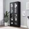 VidaXL Armoire à Vitrine Noir 82,5x30,5x185,5 Cm Aggloméré -SoBuy Shop vidaxl armoire a vitrine noir 825x305x1855 cm agglomere 9971866 25678616 1140x1140