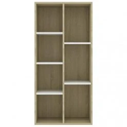 VidaXL Bibliothèque Blanc Et Chêne Sonoma 50x25x106 Cm Aggloméré -SoBuy Shop vidaxl bibliotheque blanc et chene sonoma 50x25x106 cm agglomere 9971896 25678772 1140x1140