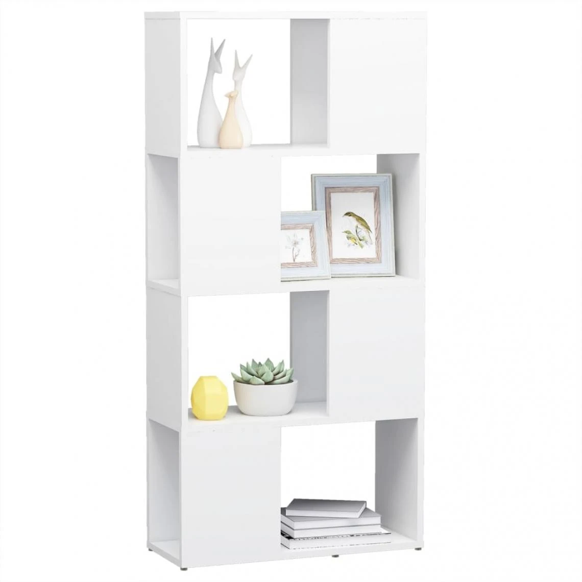 VidaXL Bibliothèque/Séparateur De Pièce Blanc 60x24x124,5 Cm Agglom... 6 VidaXL Bibliothèque/Séparateur De Pièce Blanc 60x24x124,5 Cm Agglom... – Image 4