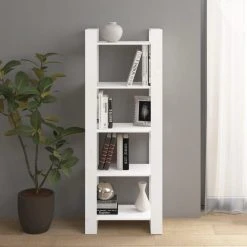 VidaXL Bibliothèque/Séparateur De Pièce Blanc 60x35x160 Cm Bois Mas...