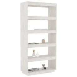 VidaXL Bibliothèque/Séparateur De Pièce Blanc 80x35x167 Cm Pin Mass... -SoBuy Shop vidaxl bibliothequeseparateur de piece blanc 80x35x167 cm pin massif 11922654 31557368 1140x1140