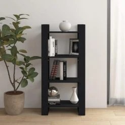 VidaXL Bibliothèque/Séparateur De Pièce Noir 60x35x125 Cm Bois Mass...