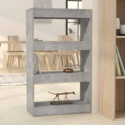 VidaXL Bibliothèque/Séparateur Pièce Gris Béton 60x30x103 Cm Agglo...