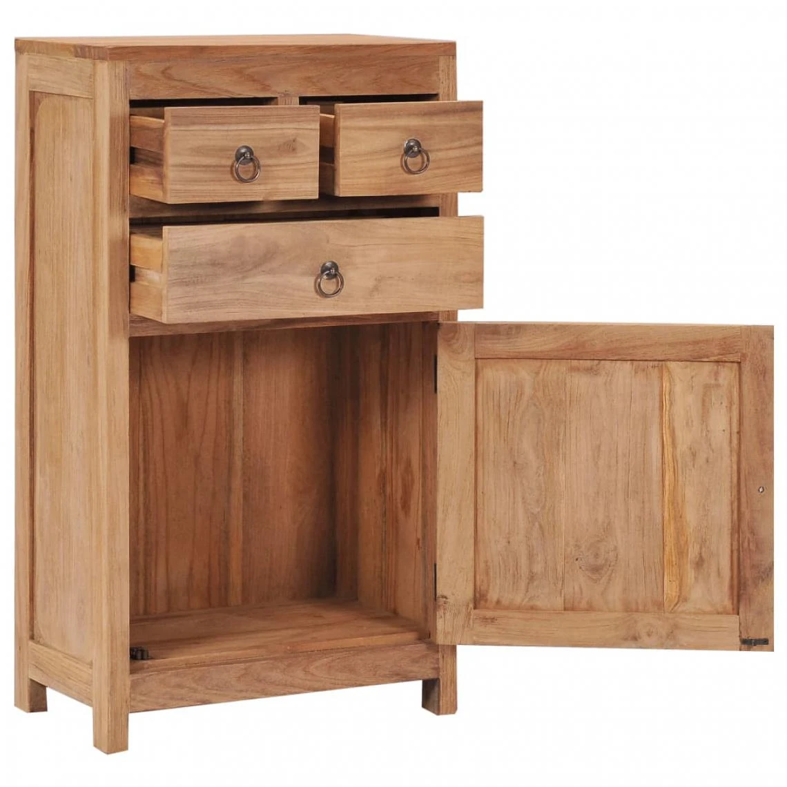 VidaXL Buffet 50 X 30 X 90 Cm Bois De Teck Massif 4 VidaXL Buffet 50 X 30 X 90 Cm Bois De Teck Massif – Image 2