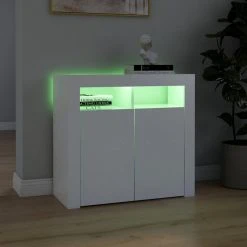VidaXL Buffet Avec Lumières LED Blanc 80x35x75 Cm -SoBuy Shop vidaxl buffet avec lumieres led blanc 80x35x75 cm 10941736 28571082 1140x1140
