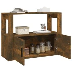 VidaXL Buffet Chêne Fumé 80x30x60 Cm Bois D'ingénierie -SoBuy Shop vidaxl buffet chene fume 80x30x60 cm bois dingenierie 13642876 37532660 1140x1140