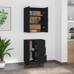 VidaXL Buffet Haut Noir Bois D'ingénierie 10 VidaXL Buffet Haut Noir Bois D'ingénierie -SoBuy Shop vidaxl buffet haut noir bois dingenierie 13559442 37136100 1140x1140