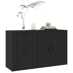 VidaXL Buffet Noir 100x33x59,5 Cm Bois D'ingénierie 9 VidaXL Buffet Noir 100x33x59,5 Cm Bois D'ingénierie -SoBuy Shop vidaxl buffet noir 100x33x595 cm bois dingenierie 14077224 39099372 1140x1140