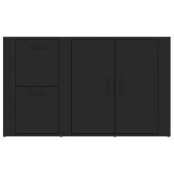 VidaXL Buffet Noir 100x33x59,5 Cm Bois D'ingénierie 11 VidaXL Buffet Noir 100x33x59,5 Cm Bois D'ingénierie -SoBuy Shop vidaxl buffet noir 100x33x595 cm bois dingenierie 14077224 39099376 1140x1140