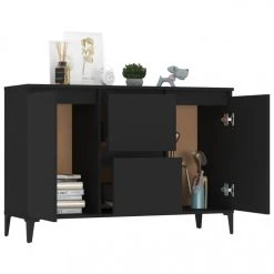 VidaXL Buffet Noir 104x35x70 Cm Aggloméré 9 VidaXL Buffet Noir 104x35x70 Cm Aggloméré -SoBuy Shop vidaxl buffet noir 104x35x70 cm agglomere 10941752 28571160 1140x1140