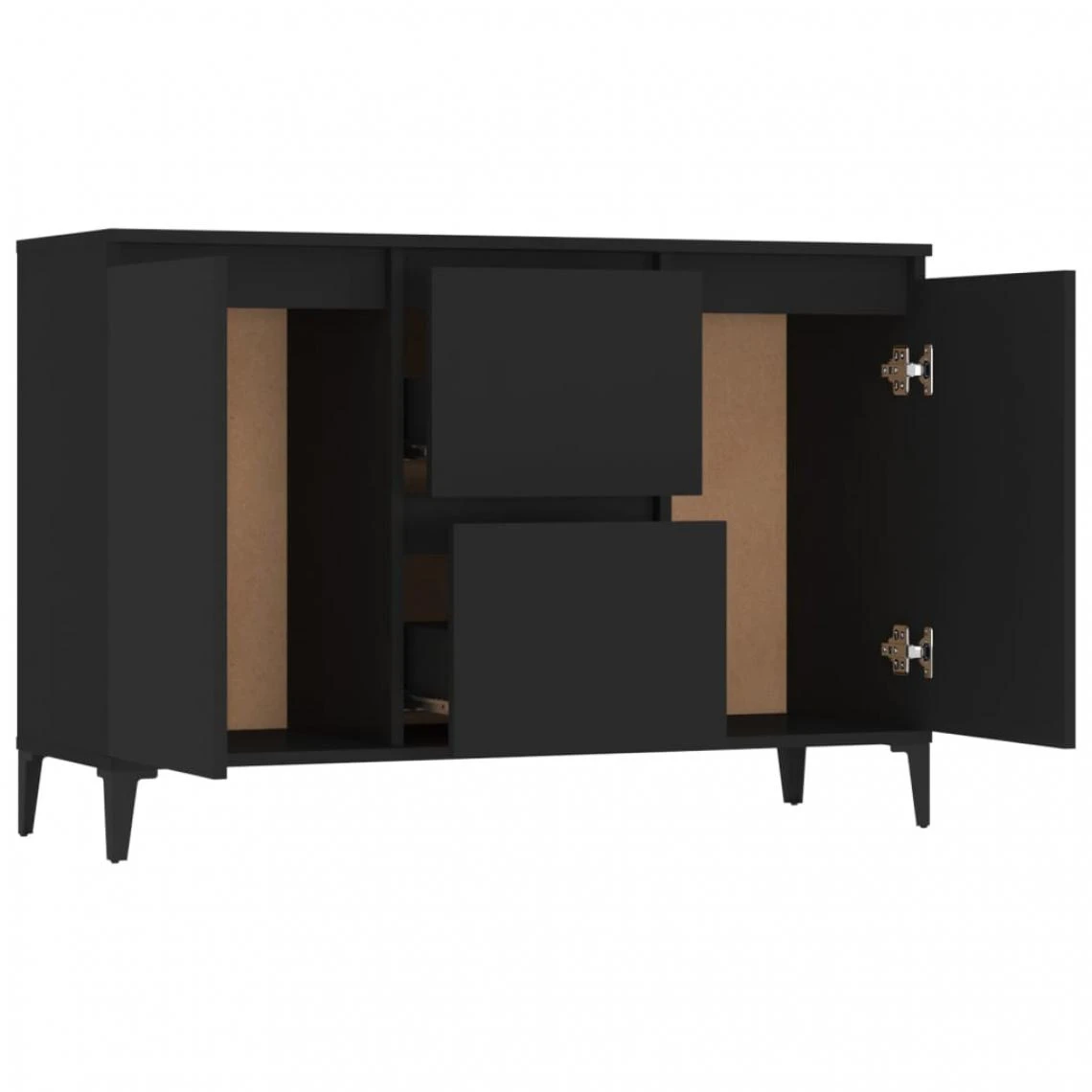 VidaXL Buffet Noir 104x35x70 Cm Aggloméré 6 VidaXL Buffet Noir 104x35x70 Cm Aggloméré – Image 4