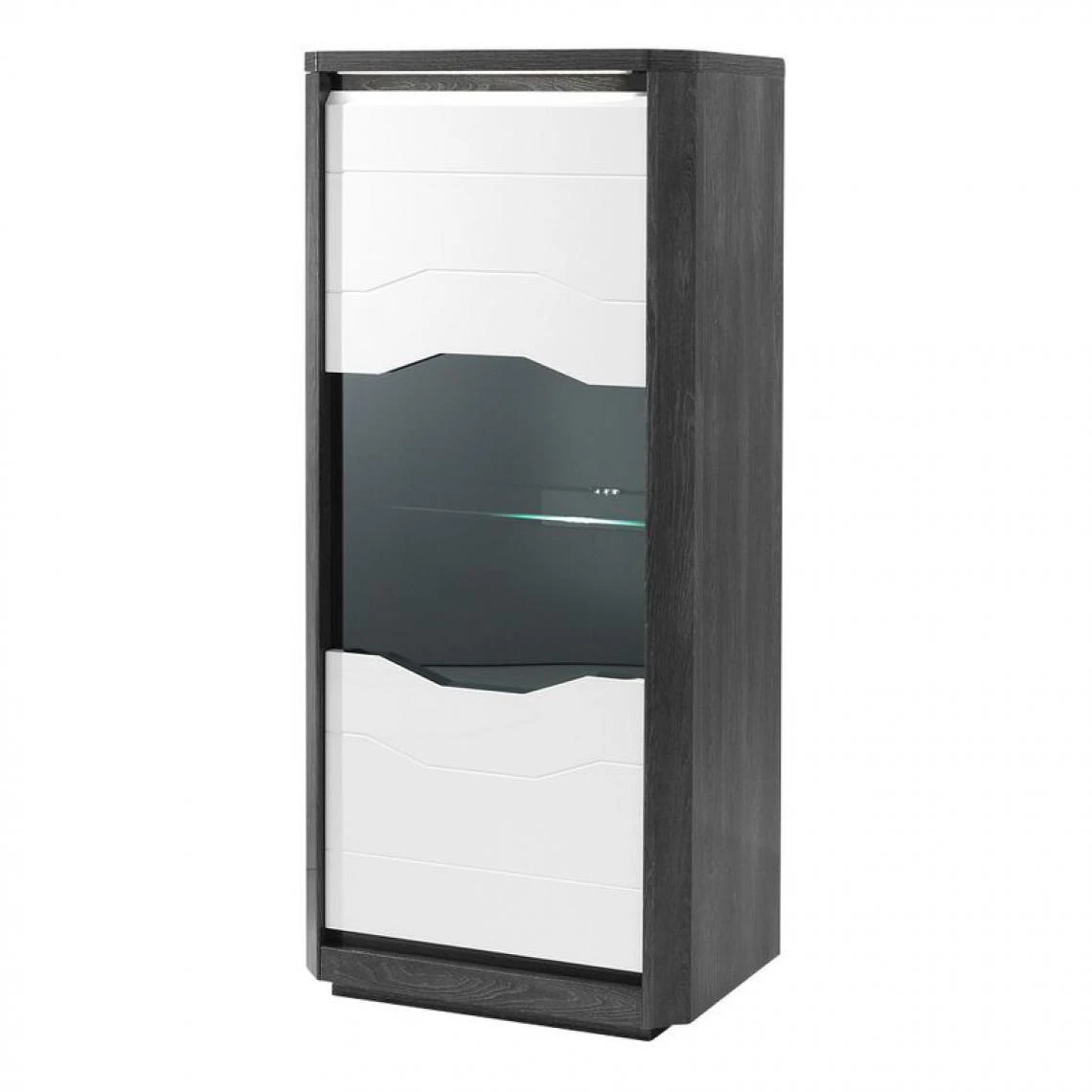 Modern Living Vitrine 1P L.70 MATERA Blanc/imitation Chêne Gris 5 Modern Living Vitrine 1P L.70 MATERA Blanc/imitation Chêne Gris – Image 3