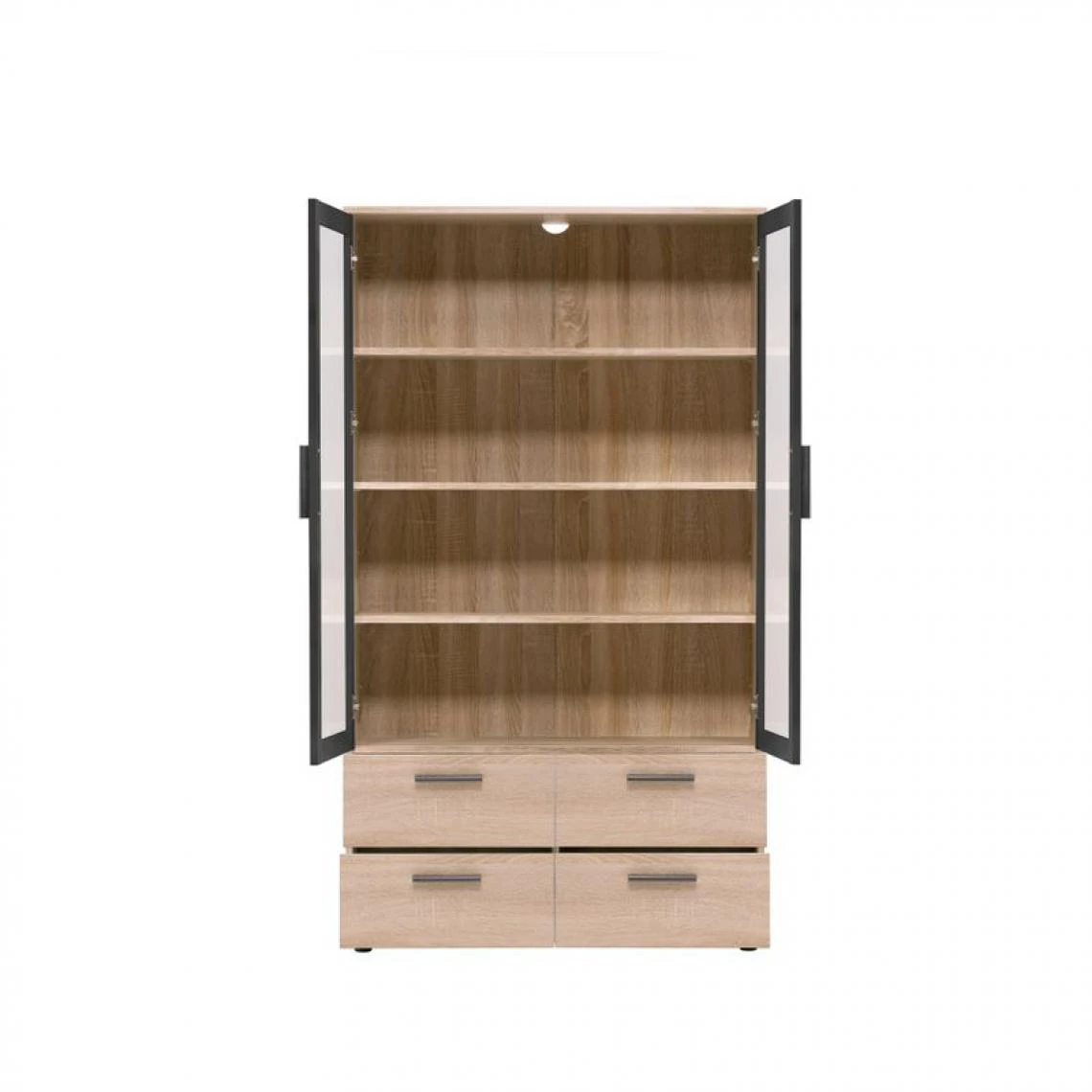 BUT Vitrine 2 Portes/ 4 Tiroirs TOLEDO Décor Chêne Sonoma/gris 4 BUT Vitrine 2 Portes/ 4 Tiroirs TOLEDO Décor Chêne Sonoma/gris – Image 2