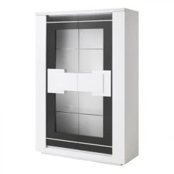 Modern Living Vitrine 2 Portes BELLARIVA Laqué Blanc/ Gris Anthracite -SoBuy Shop vitrine 2 portes bellariva laque blanc gris 9689948 25112590 1140x1140