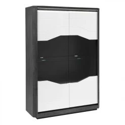 Modern Living Vitrine 2P L.120 MATERA Blanc/imitation Chêne Gris