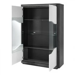 Modern Living Vitrine 2P L.120 MATERA Blanc/imitation Chêne Gris -SoBuy Shop vitrine 2p l120 matera blancimitation chene gris 9161033 23915349 1140x1140