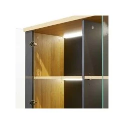 Tousmesmeubles Vitrine 3 Portes 2 Tiroirs Chêne Naturel/Noir à Leds - ARTEMIS 10 Tousmesmeubles Vitrine 3 Portes 2 Tiroirs Chêne Naturel/Noir à Leds - ARTEMIS -SoBuy Shop vitrine 3 portes 2 tiroirs chene naturelnoir a leds artemis 12497946 33386596 1140x1140