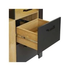 Tousmesmeubles Vitrine 3 Portes 2 Tiroirs Chêne Naturel/Noir à Leds - ARTEMIS 11 Tousmesmeubles Vitrine 3 Portes 2 Tiroirs Chêne Naturel/Noir à Leds - ARTEMIS -SoBuy Shop vitrine 3 portes 2 tiroirs chene naturelnoir a leds artemis 12497946 33386598 1140x1140