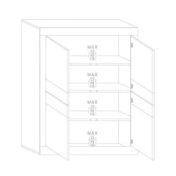 Tousmesmeubles Vitrine 4 Portes Blanc Laqué Brillant à LEDS Blancs - MATERA -SoBuy Shop vitrine 4 portes blanc laque brillant a leds blancs matera 12506164 33418104 1140x1140