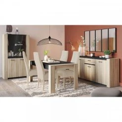 Dansmamaison Vitrine 4 Portes Chêne/Gris Foncé - DANIEL - L 100 X L 45 X H 174 Cm -SoBuy Shop vitrine 4 portes chenegris fonce daniel l 100 x l 45 x h 174 cm 10146850 26104684 1140x1140