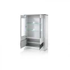 Modern Living Vitrine 4 Portes VERTIGO Blanc/chêne Gris -SoBuy Shop vitrine 4 portes vertigo blancchene gris 9161145 23915847 1140x1140