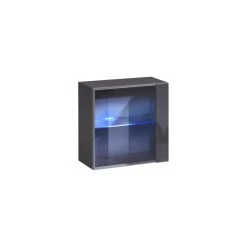 Ac-Deco Vitrine Carrée - Switch WW 3 - L 60 Cm X P 30 Cm X H 60 Cm - Graphite