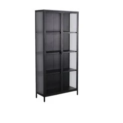 Pegane Vitrine Coloris Noir En Verre - 35 X 80 X 175 Cm