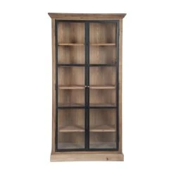Design And Vintage Vitrine En Bois Naturel -SoBuy Shop vitrine en bois naturel 2