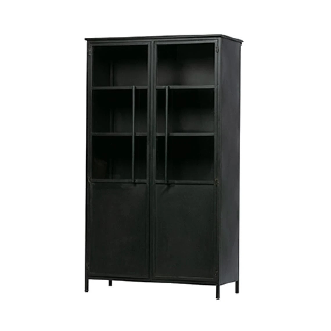 MES Vitrine Industrielle 2 Portes 99x44x170 Cm En Métal Noir Mat 3 MES Vitrine Industrielle 2 Portes 99x44x170 Cm En Métal Noir Mat