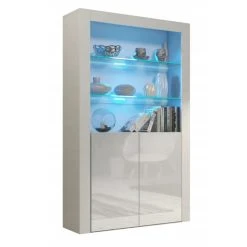 Dusine Vitrine JIVE 90 Cm Blanc Laqué Avec LEDS -SoBuy Shop vitrine jive 90 cm blanc laque avec leds 11046622 1014194 94 1140x1140
