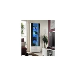 Ac-Deco Vitrine Murale à Poser LED - Neo V - 60 Cm X 190 Cm X 40 Cm - Blanc E...