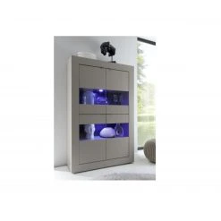 Ac-Deco Vitrine Murale à Poser - Platinium - L 102 X L 43 X H 162 Cm - Gris